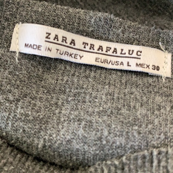 Zara Dark Grey Fine Rib Knit Boat Neck Sweater - Picture 3 of 12